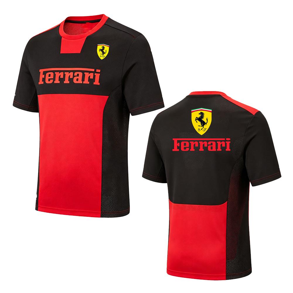 2026 Ferrari Summer Round Neck 3D Print T-shirt Formula 1 Motor Racing Short Sleeve Top