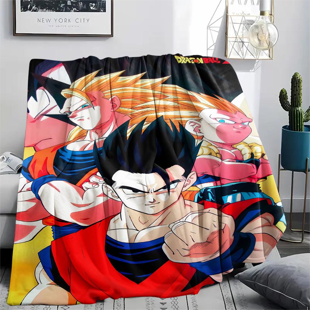 Coperta in Flanella con Stampa Personaggi Dragon Ball, Alta qualità Confortevole per Tutte le Stagioni, Arredamento per la Casa, Calore e Comfort, Perfetta per Regali di Natale