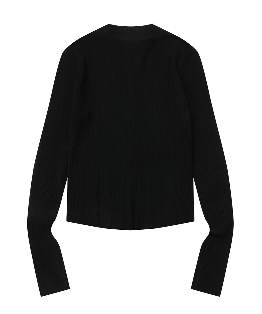 Mucent Orchid Ribbed Crop Knit Zip-Up (7 Colors)