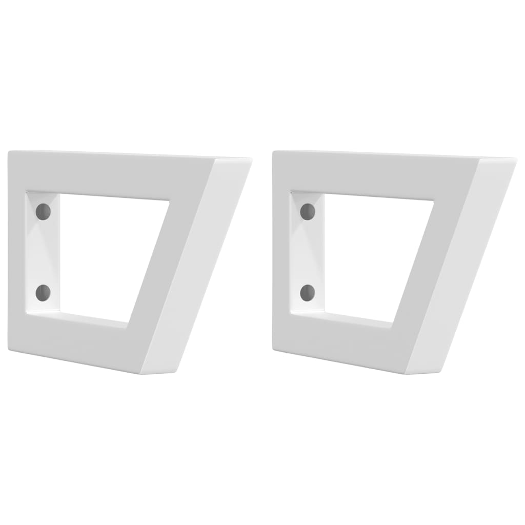Washbasin Mounts 2 pcs White Trapezoidal Steel