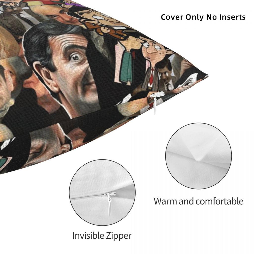 Cartoon Mr. Bean Rowan Atkinson Comedian Pillow Cover Pillow Case Cushion Cover Pillowcases For Chair Sofa Home Decoration