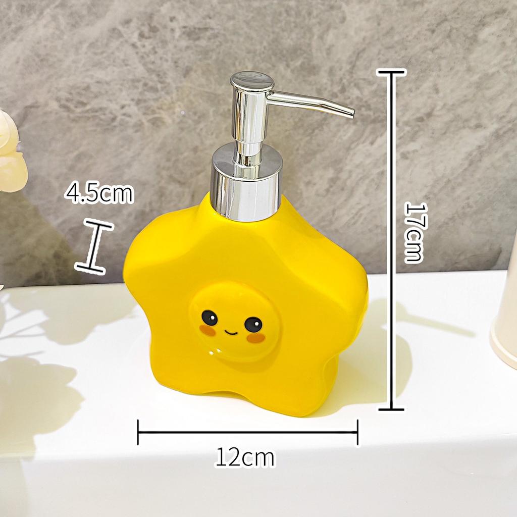 280ml Star Lotion Bottle Household Bathroom Shampoo and Shower Gel Press-type Dispensing Bottle Ceramic Bottle Soap Dispenser