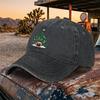 1pc Unisex Washed Baseball Cap Suitable For All Seasons Adjustable Hook Loop Snapback Hat With Vintage Print Lightweight Sui