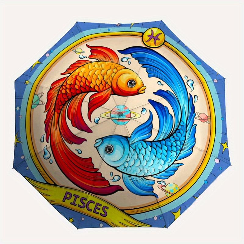

1pc Yin Yang Fish Sign Automatic Folding Umbrella, Portable & Foldable Design with 8 Ribs, Casual Outdoor Accessory yy250729140