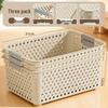 Japanese-Style Snack & Sundries Organizer: Large Plastic Basket for Kitchen, Cabinet, or Desktop Storage.