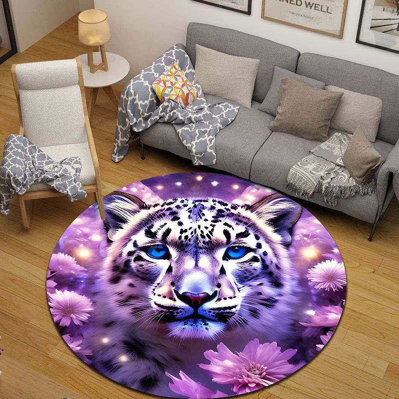 Vintage Round Cat Multicolor Rug Pad, Non-Slip Floor Mat for Kitchen
