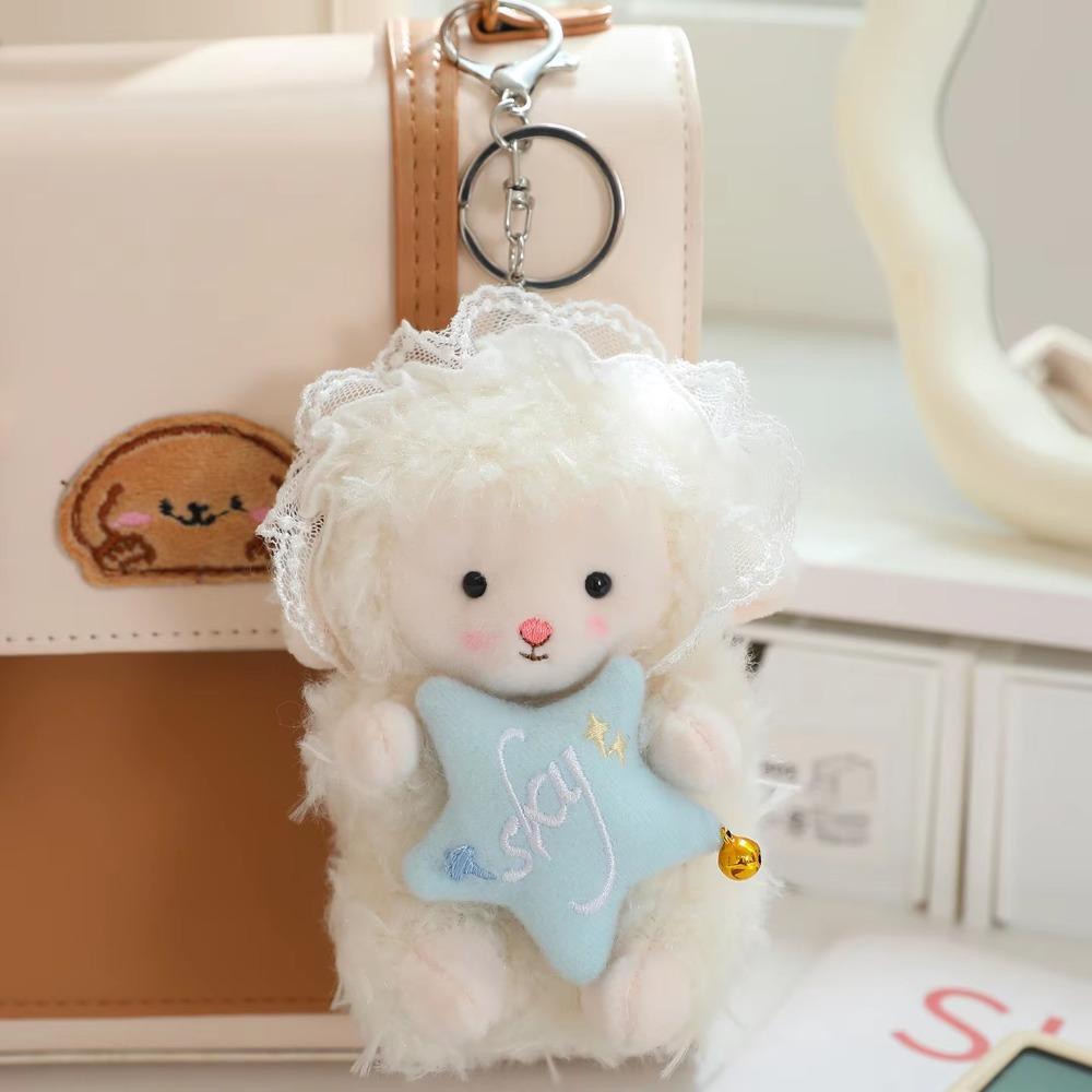 Cute Little Lamb Dolls Pendant Soft Fluffy Sheep Keyring Lovely Lamb Plush Keychain  Gifts