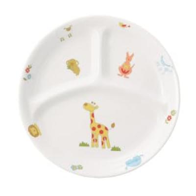 22cm Lunch Plate by Maruku Paju Suitable for Dishwasher and Microwave Suitable for Nursery School Reinforced Animal 220SD Three-Compartment (Official