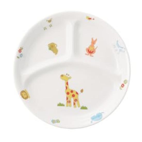 22cm Three-Compartment Lunch Plate by Maruku Paju (Official) - Water-Resistant, Shatter-Resistant, Children's Dishwasher and Microwave Safe, Suitable