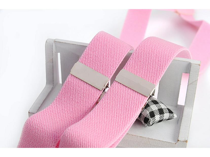 Unisex 2.5cm British Pink Y-Back Elastic Suspenders, Versatile & Multi-Color