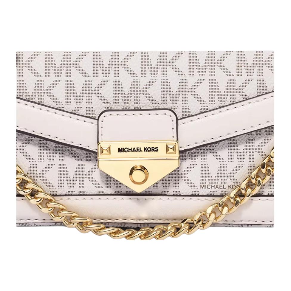 Michael Kors Soho Classic Monogram Magnetic Closure PVC Tote Bag Women tote bags Vanilla-White 35S6G1SC5B-278