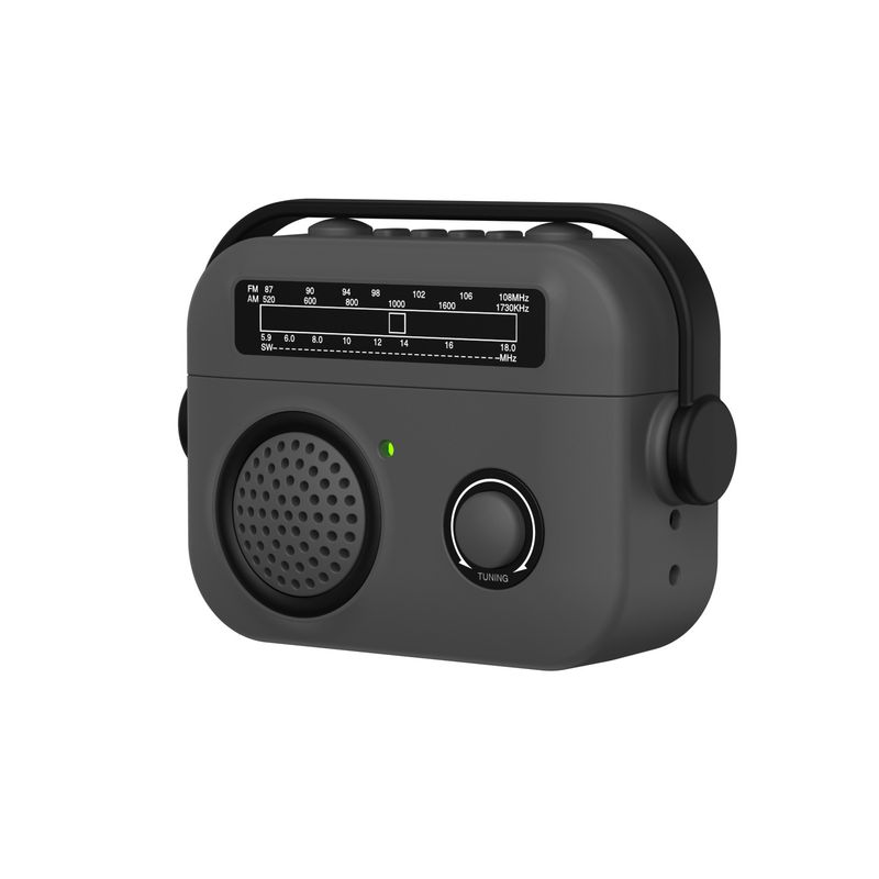 

Applicable AirPods 4 Earphone Protective Cover Apple Pro2 Creative Retro Radio with Lock Cap 2/3 Generation Silicone Earphone Case AirPods 4 Dark Gray