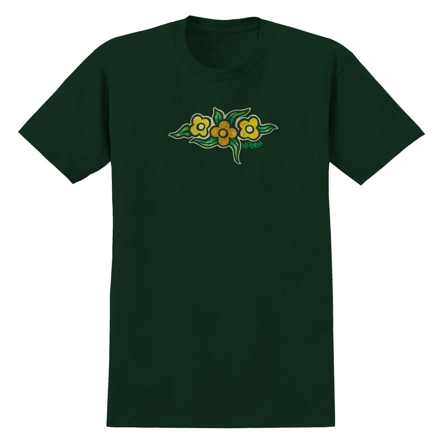 Krooked Skateboards Shirt Flowers Forest L