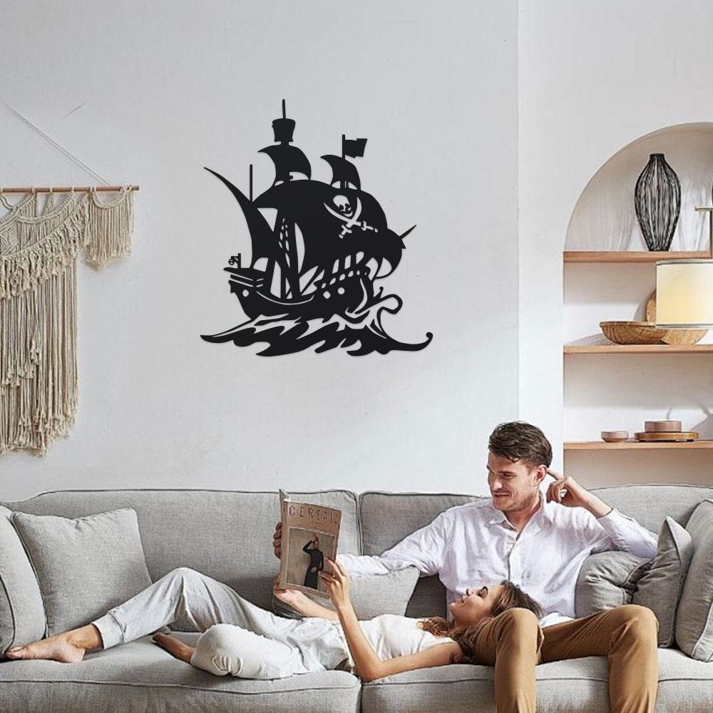 pirate ship wall art style sets sail - Metal Bold nautical decorations bring a lasting and fashionable adventure to any room.