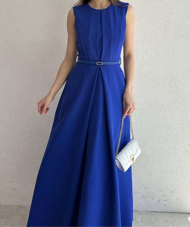 Robe sans manches pour femme, couleur unie, col rond, avec poches - Collection Été 2025