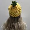 Warm Strawberry Pullover Cap Soft Skiing Hat Novelty Knitted Fruit Hat  Winter Head Accessory