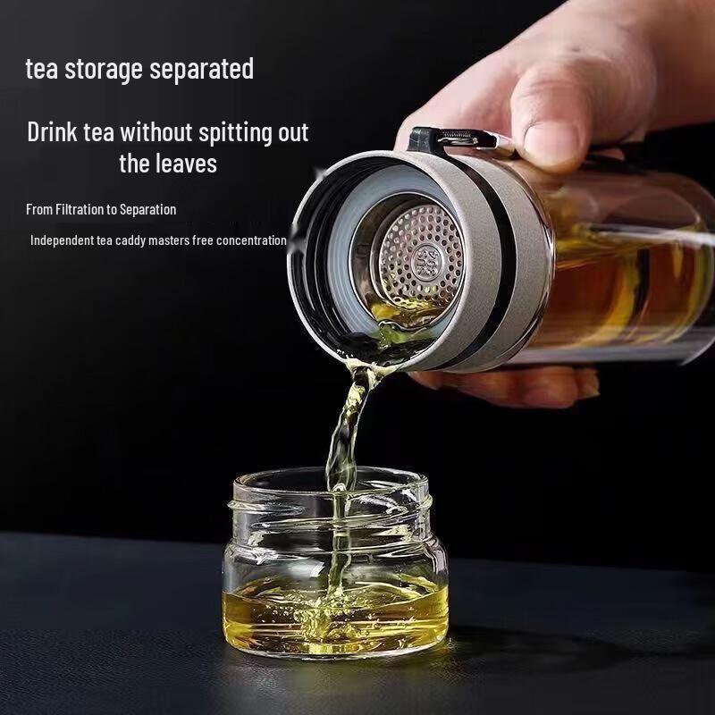 Besque 400ml Double Wall Glass Tea Infuser Bottle