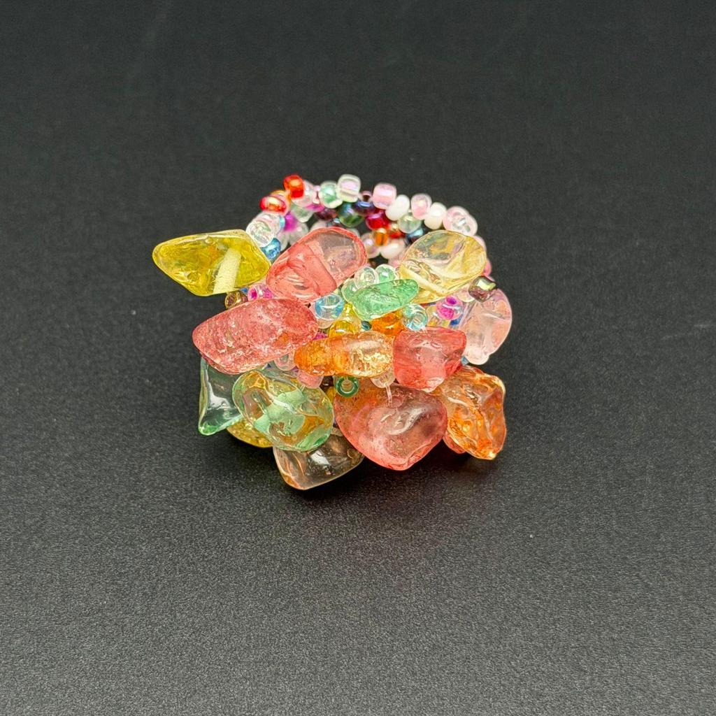 Ethnic Multi-color Stone and Bead Bohemian Ring
