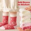 5Pairs Kids Winter Thermal Socks Soft Polyester Thickened Warm Non-Slip for Girls Sweet Love Design 1-16 Years Boutique