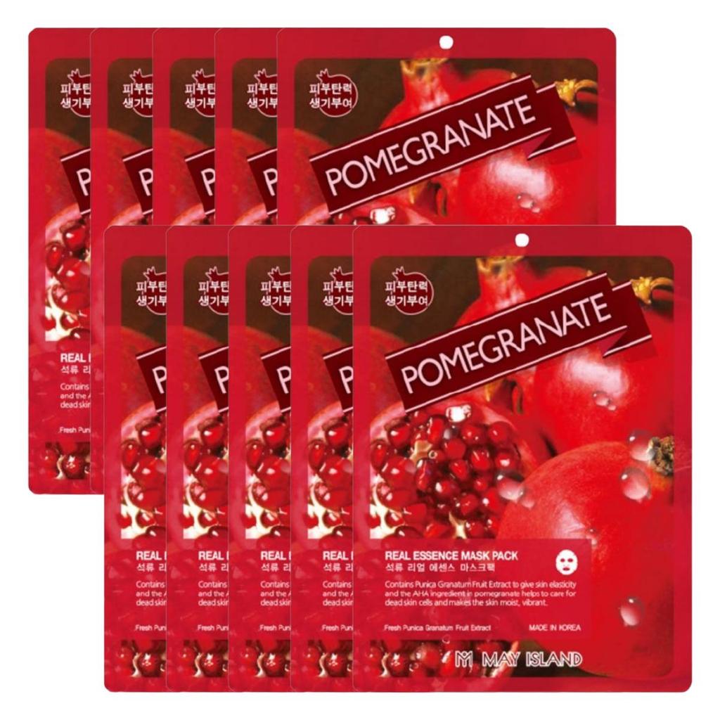 May Island Real Essence Mask Pack Pomegranate Revitalizing Hydrating Sheet Mask 25ml*10ea