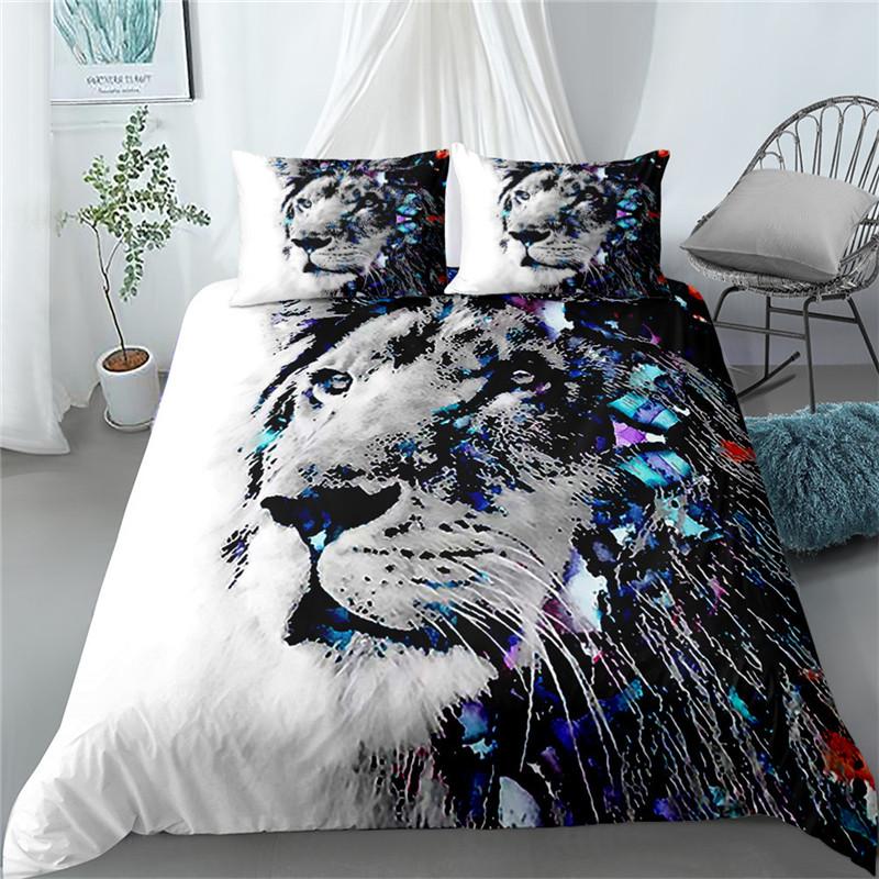 Painting Animals 3D paplanhuzat szett egyszemélyes 2 külön ággyal queen king Cal king méretű ágyneműkészlet