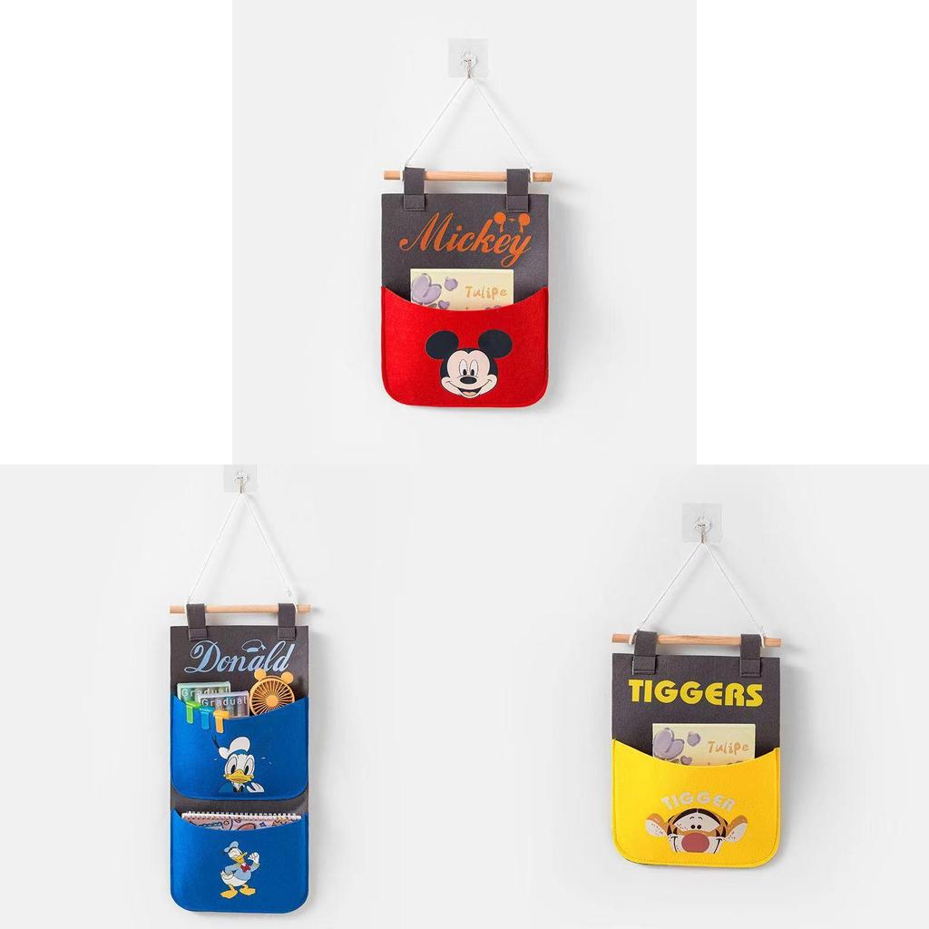 Mickey Mouse Felt Wall Organizer With Multiple Pockets For Kids Room Storage