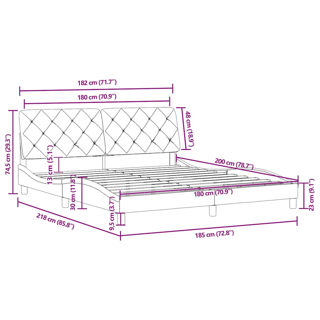 Bed Frame without Mattress Dark Green 180x200 cm Velvet