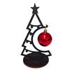 Holiday Atmosphere Ornament Christmas Tree Table Decoration, Metal Line Art Sculpture with Festive Figurine for Workstation Red Ball Xmas Party Desk,