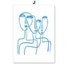 Toile d'art mural avec ligne Matisse Picasso bleue, feuilles de fleurs, peinture, affiches et imprimés nordiques, images murales pour décor de salon