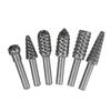 6-Piece Wood Carving & Root Milling Rotary File Set for Woodworking