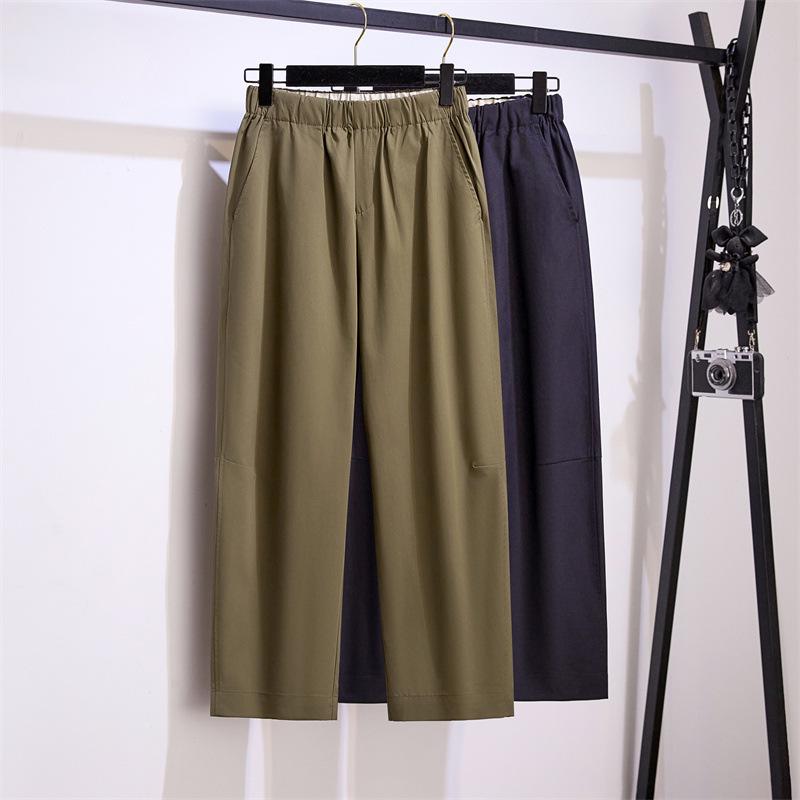 

High-Waisted Plus-Size Casual Harem Pants for Women - Extra Thick, 300 Jin, Long Style 3XL темно-синий