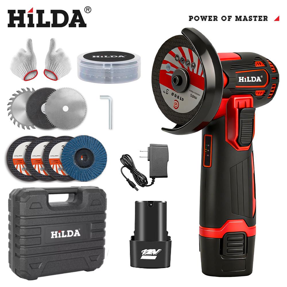 HILDA 12V 3-Inch Mini Lithium Battery Angle Grinder & Polisher