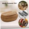 BHBL Rattan Box Storage Baskets with Lid, Rattan Basket, Handwoven Round Woven Basket, Desktop Decorative Box for Home,