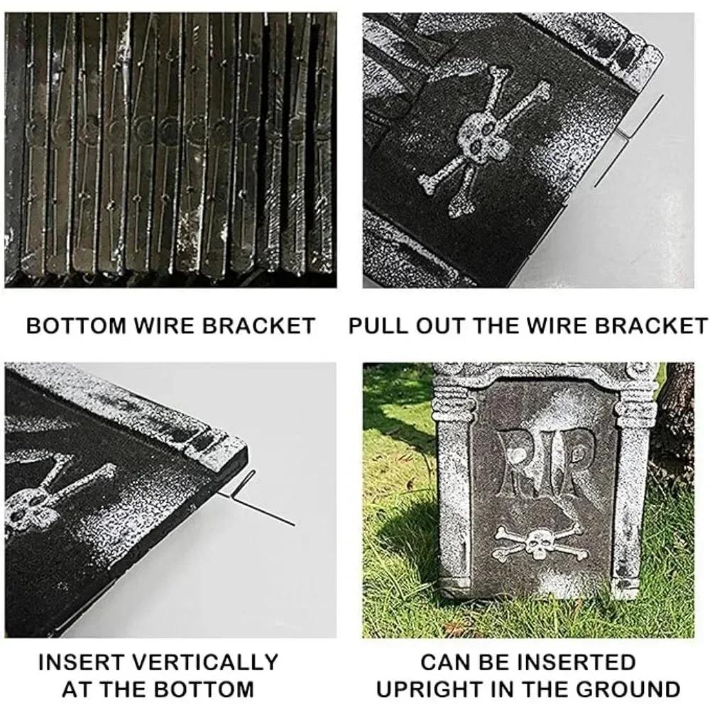 Halloween Yard Signs Tombstone Decoration Cemetery 4 Different Foam Haunted House Graveyard for House Outdoor Party Prank Props