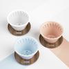 MHW-3BOMBER Meteor Dripper 1-2 Cups Pour Over Coffee Dripper With Wooden Base Ceramics Coffee Dripper For Manual Brew Barista