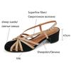 Fashion NEW Summer Women Sandals Round Toe Chunky Heel Shoes Sheep Suede Leather Shoes for Women Narrow Band Cover Toe Gladiator Shoes