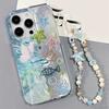 Summer Ocean Fish Butterfly Case For iPhone 16 15 14 13 12 11 Pro Max Plus With Lovely Starfish Bracelet Anti-Lost Cove
