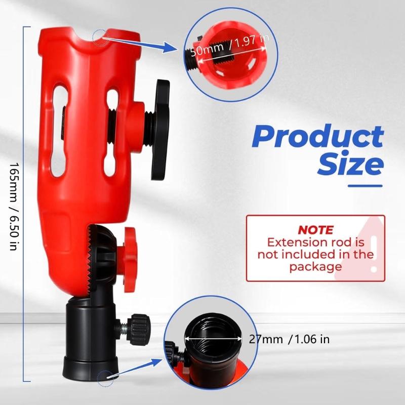 Rotating Head Plastic Paint Brush Holder Painting Tool Adapter Plastic Extension Poles Attachment Holder Enduring