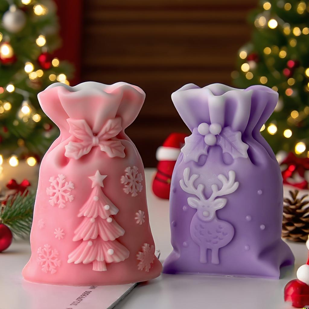 Christmas gift bag candle silicone mold DIY Christmas decorations handcrafted fragrance mold, gypsum mold, gift for Christmas