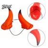 Realistische Hörner-Kopfbedeckung 3D Teufelshörner Kopfschmuck Rotes Dämonen-Haaraccessoire Weiche Vinyl-Requisiten für Halloween-Kostüm Cosplay Zubehör Kleid