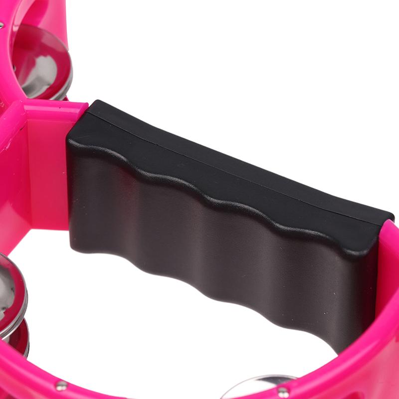 Hand Bell Double Row Rattle Orff Tambourine Double Layer Hand Bell Drum Percussion Instrument Handle Jingle Bell Educational Toy