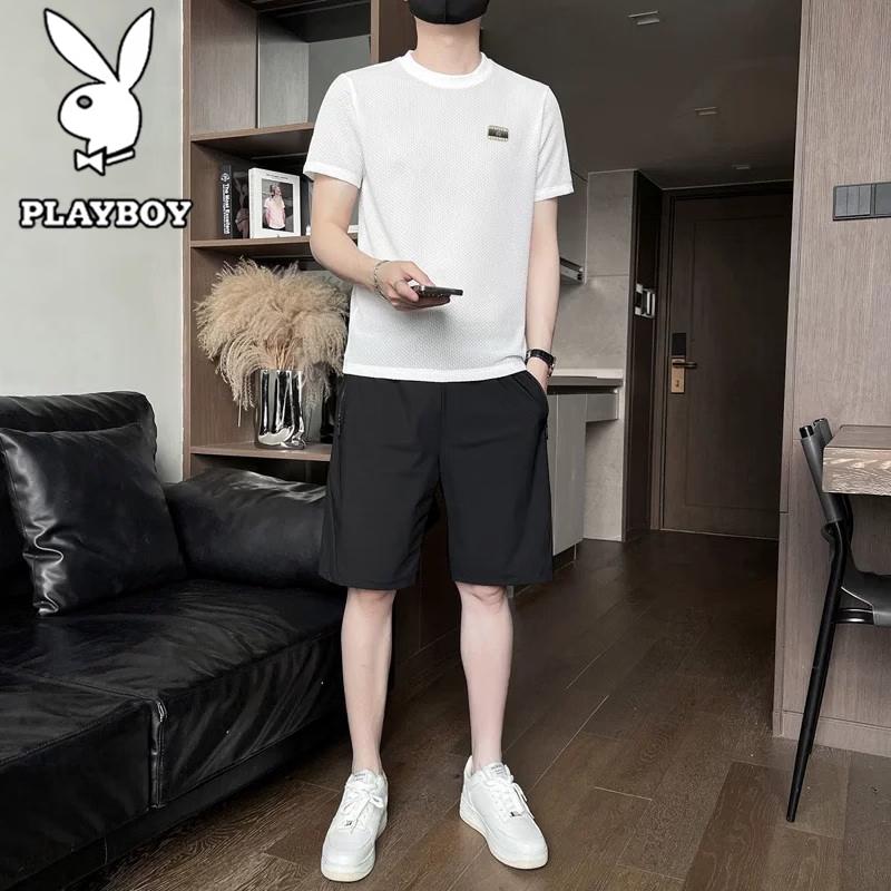 PLAYBOY Men s Summer Ice Silk Activewear Set XL