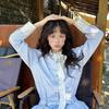 Women's Retro Lace-Up Patchwork Striped Dress: Early Autumn College Style, Waist-Slimming Casual