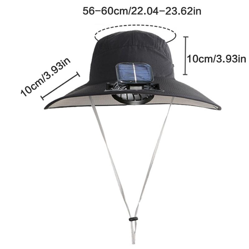 Men's Solar Powered Rechargeable Fishing Hat With Fast Drying and High Speed Fan For Outdoor Activity Fishing Headwear
