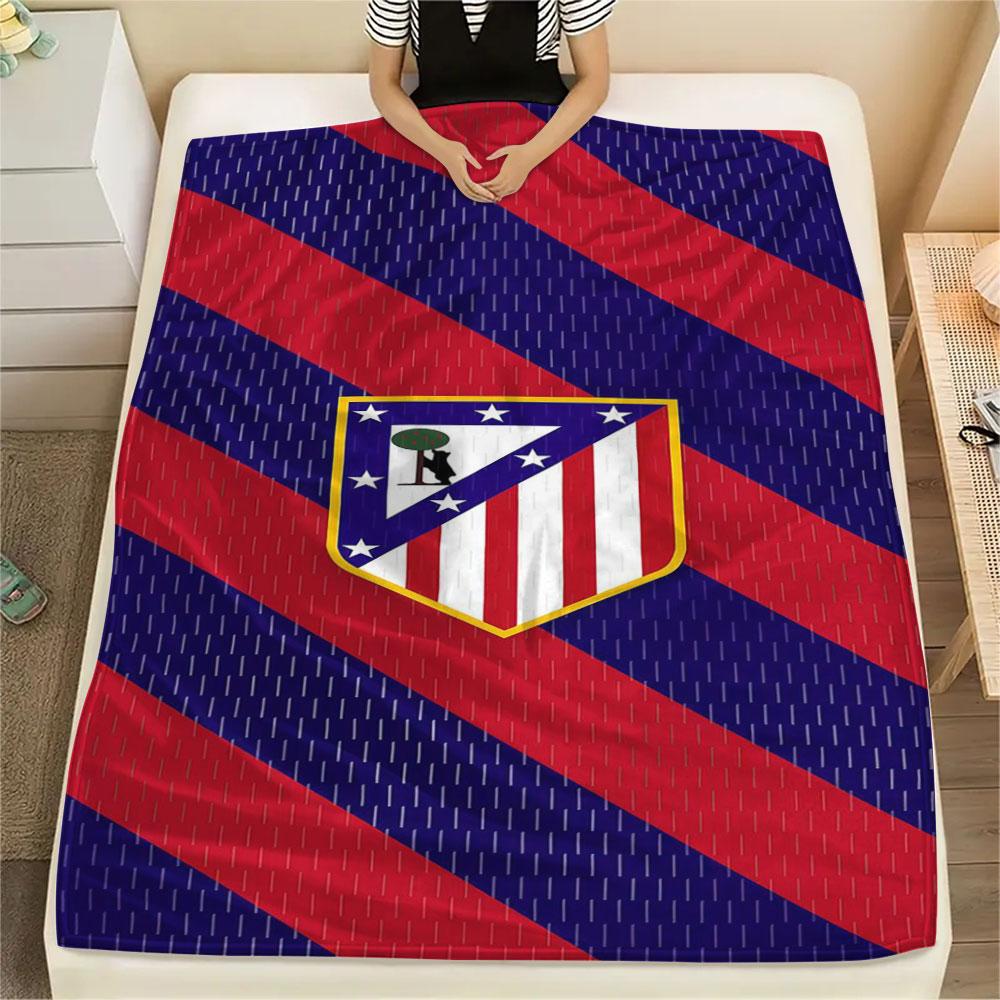 1PC Club Atlético de Madrid Patterned Flannel Blanket Suitable For All Seasons for Home Decor Warmth and Comfort Gifts Holiday Present