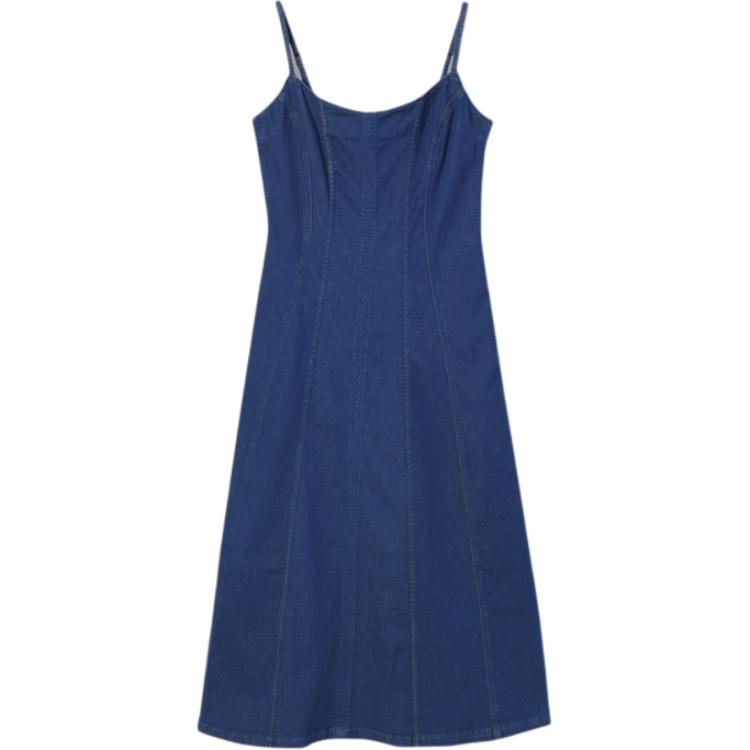 Levis Casual Comfortable Solid Color Round Neck Denim Dress Women Dresses 003U1-0000