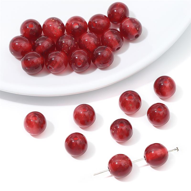 Resin Round Beads Pendant Charms for Jewelry Findings DIY Necklace Bracelet