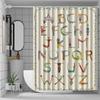 Anti-Fog Shower Curtain, Elegant Alphabet & Animal Design, Vibrant Colors for Kids & Adults Bathroom Decor