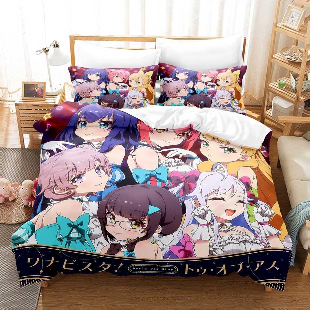 3D Print Anime Kawaii Girl World Dai Star Bedding Set Single Twin Full Queen King Size Bed Set Adult Kid Bedroom Duvetcover Sets