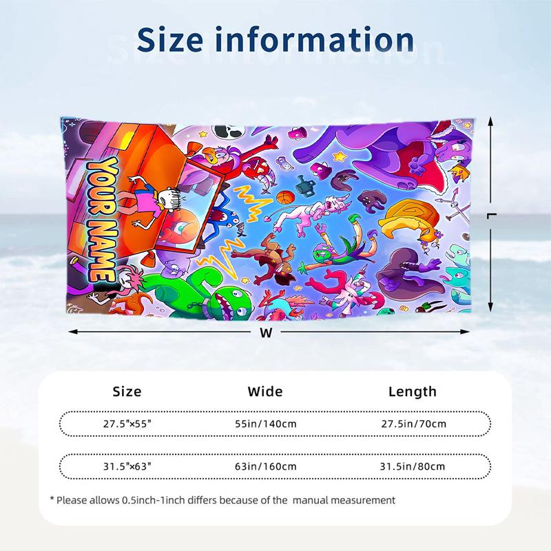 Garten of Banban Beach Towel, Personalized Custom Text, Quick Dry Soft Large Towel For Swimming Pool Travel